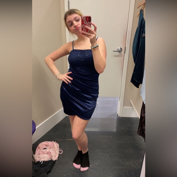 Blue formal mini dress - Picture 3 of 4